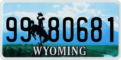 WY license plate 9980681