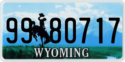 WY license plate 9980717