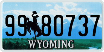 WY license plate 9980737