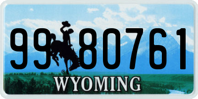 WY license plate 9980761