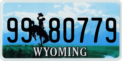 WY license plate 9980779