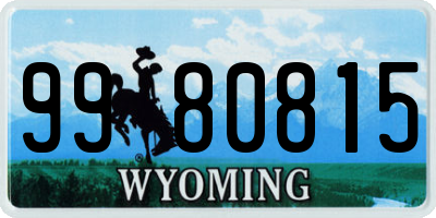 WY license plate 9980815