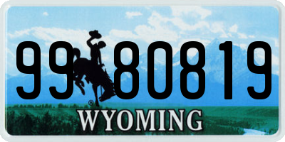 WY license plate 9980819