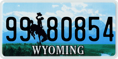 WY license plate 9980854