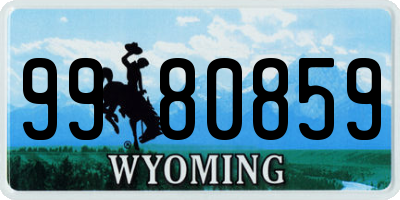 WY license plate 9980859