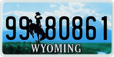 WY license plate 9980861
