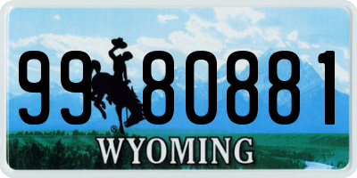WY license plate 9980881