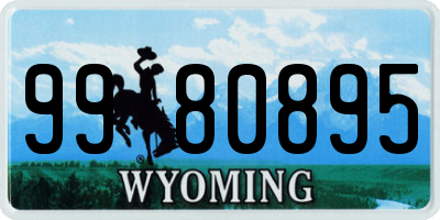 WY license plate 9980895