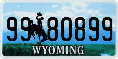 WY license plate 9980899