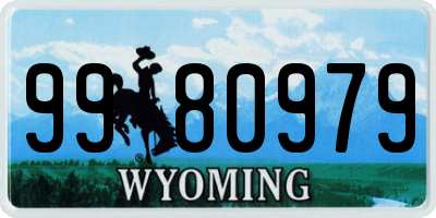 WY license plate 9980979