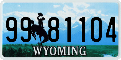 WY license plate 9981104