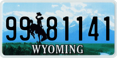 WY license plate 9981141