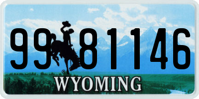 WY license plate 9981146
