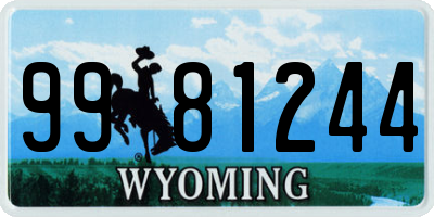WY license plate 9981244