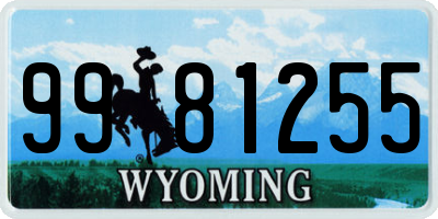 WY license plate 9981255