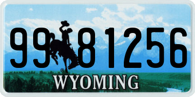 WY license plate 9981256