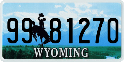 WY license plate 9981270