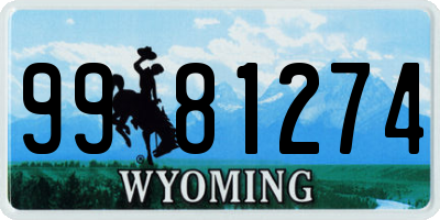 WY license plate 9981274