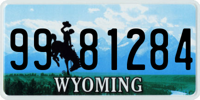 WY license plate 9981284