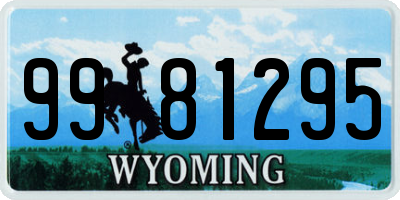 WY license plate 9981295