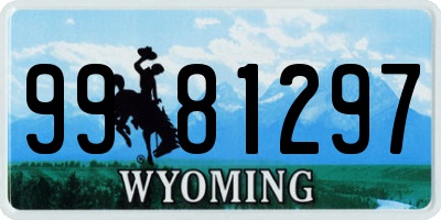 WY license plate 9981297