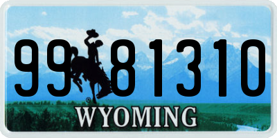 WY license plate 9981310