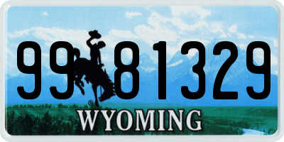 WY license plate 9981329