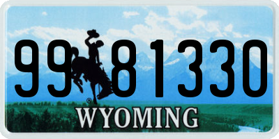 WY license plate 9981330