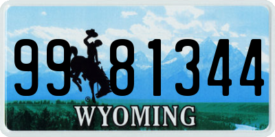 WY license plate 9981344