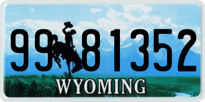 WY license plate 9981352