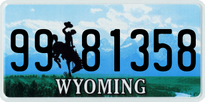 WY license plate 9981358