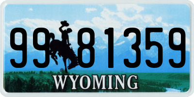 WY license plate 9981359