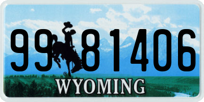 WY license plate 9981406