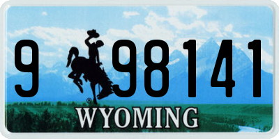 WY license plate 998141