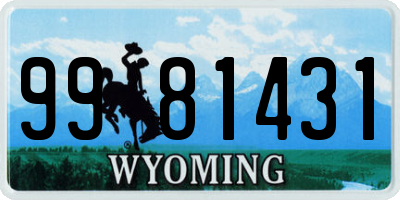 WY license plate 9981431