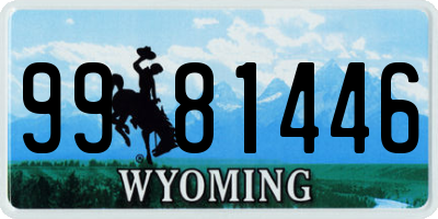 WY license plate 9981446
