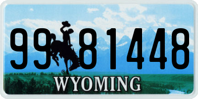 WY license plate 9981448