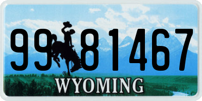 WY license plate 9981467