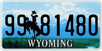 WY license plate 9981480