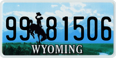 WY license plate 9981506