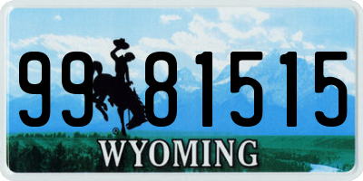 WY license plate 9981515