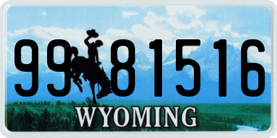 WY license plate 9981516