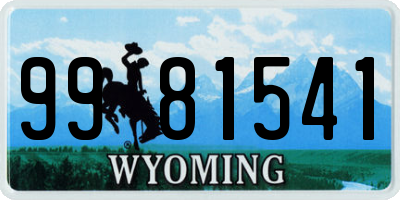 WY license plate 9981541