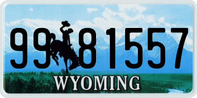 WY license plate 9981557