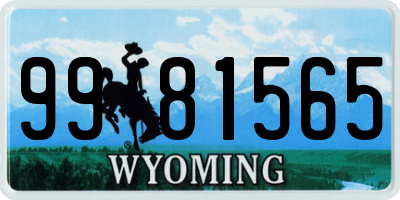 WY license plate 9981565