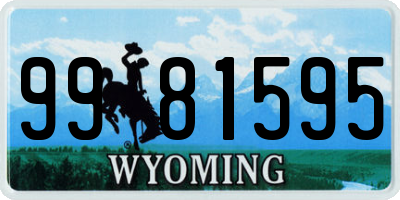 WY license plate 9981595