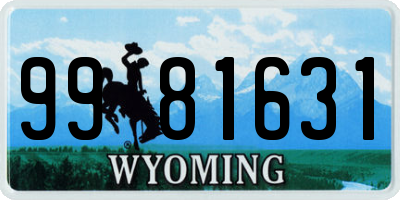 WY license plate 9981631