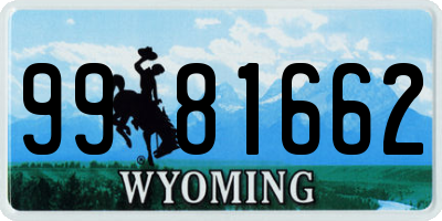 WY license plate 9981662