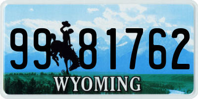 WY license plate 9981762