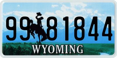 WY license plate 9981844